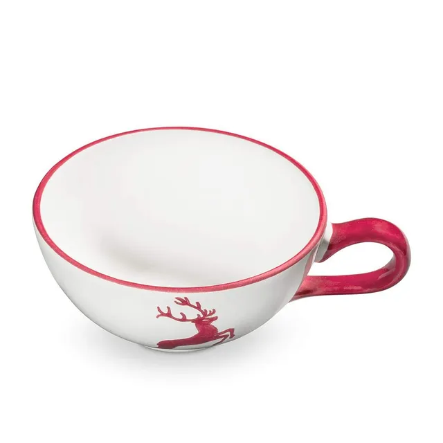 gmundner-keramik-teetasse-bordeauxroter-hirsch-170-ml-handgemachte-keramik-aus-s image 1