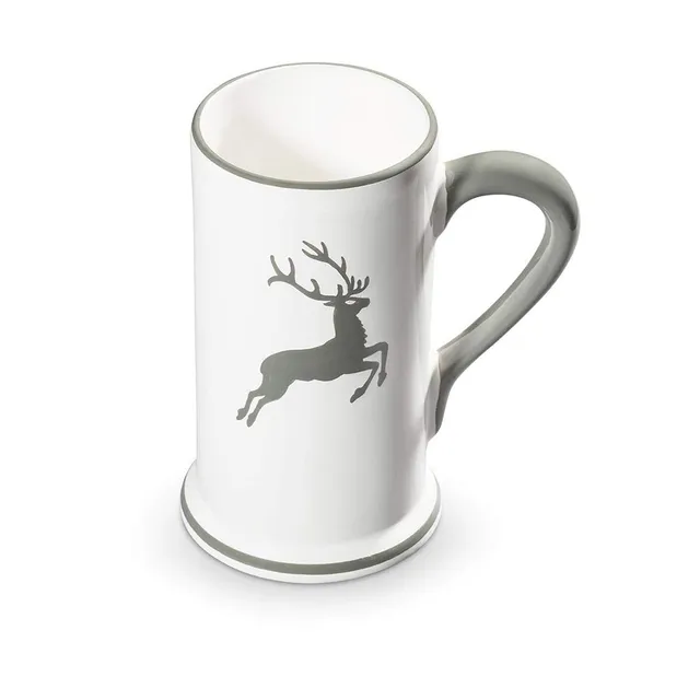 gmundner-keramik-grauer-hirsch-bierkrug-0-5-liter-handgemacht-in-sterreich image 1