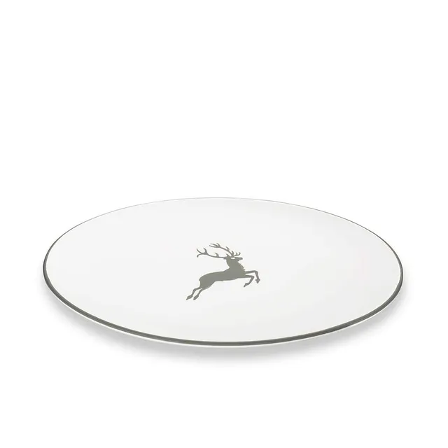 gmundner-keramik-platte-oval-28-x-21-cm-grauer-hirsch image 1