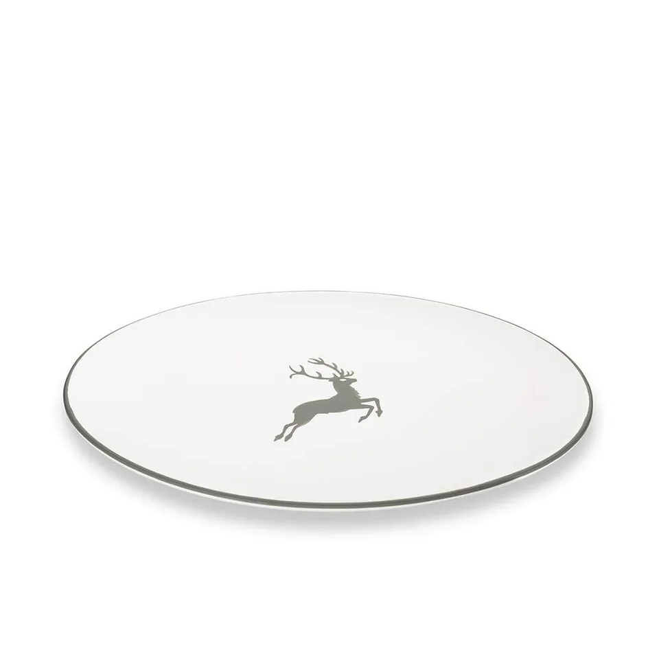 gmundner-keramik-platte-oval-28-x-21-cm-grauer-hirsch image 1