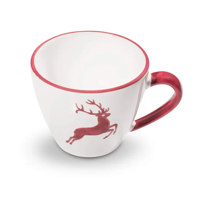 gmundner-keramik-kaffeetasse-gourmet-0-2-liter-bordeauxroter-hirsch image 1