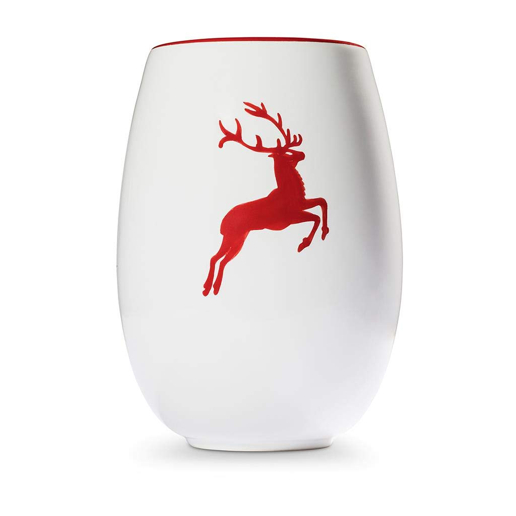 gmundner-keramik-vase-21-cm-rubinroter-hirsch image 2