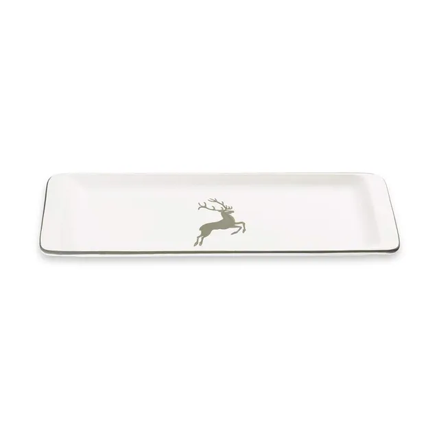 gmundner-keramik-stollenplatte-grauer-hirsch-42-x-16-x-2-5-cm-handgemacht-in-ste image 1