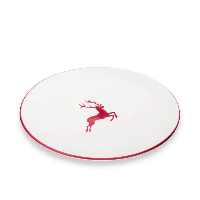gmundner-keramik-bordeauxroter-hirsch-speiseteller-28-cm image 1