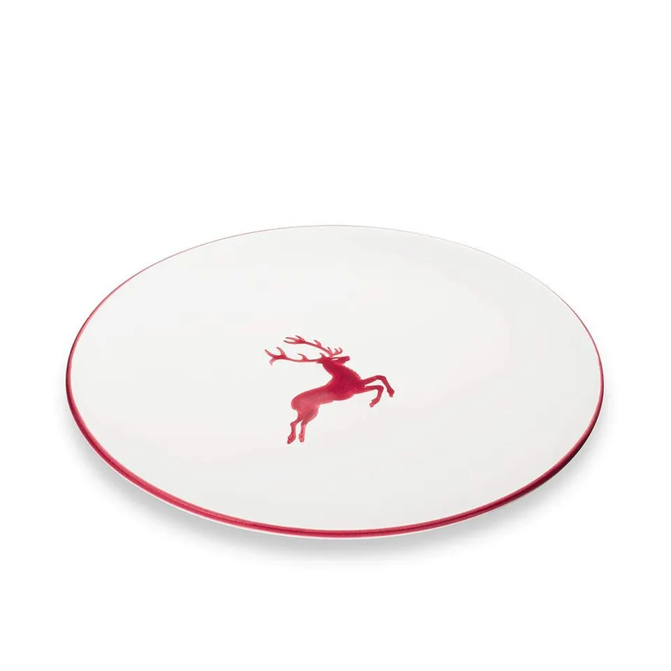 gmundner-keramik-bordeauxroter-hirsch-speiseteller-28-cm image 1