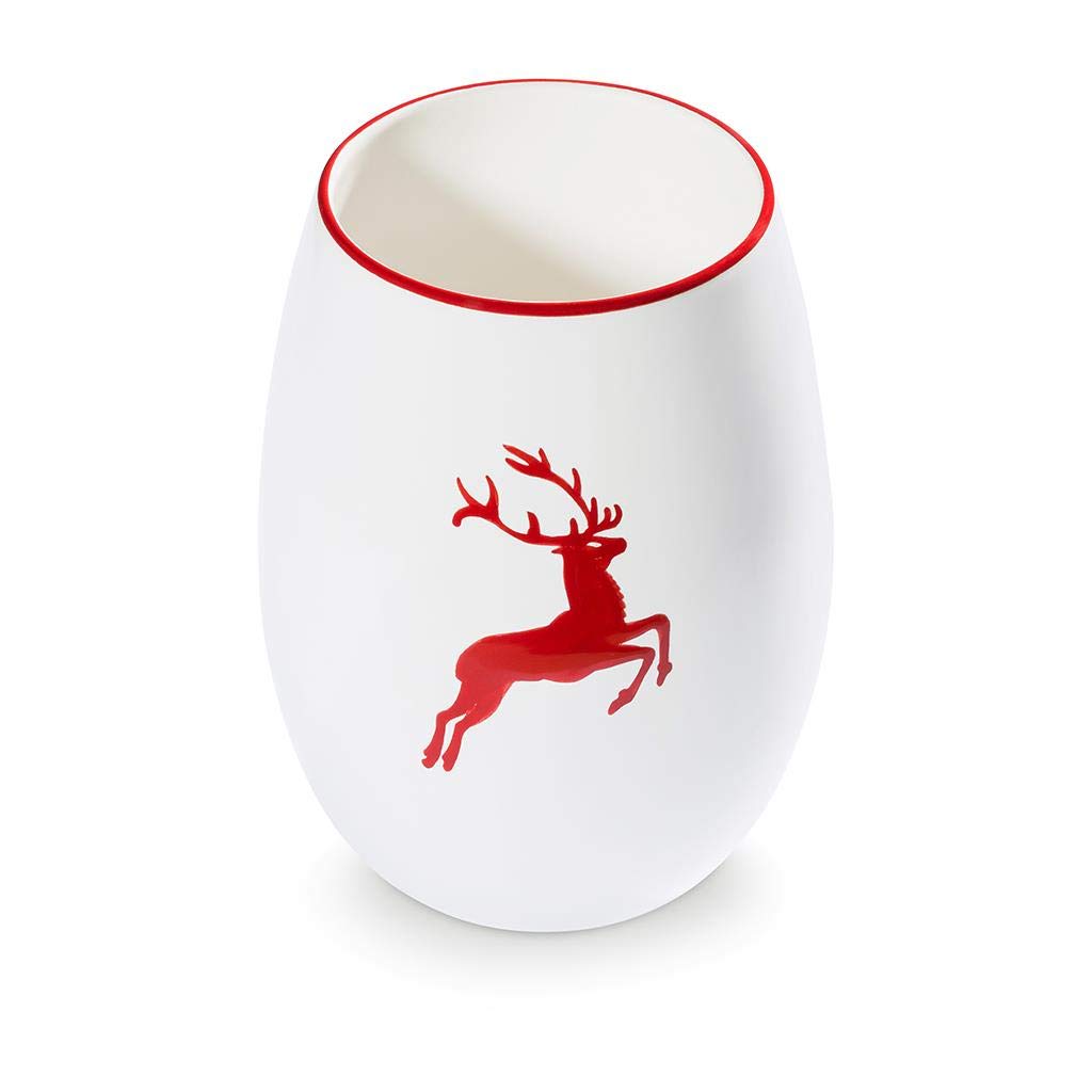 gmundner-keramik-vase-21-cm-rubinroter-hirsch image 1