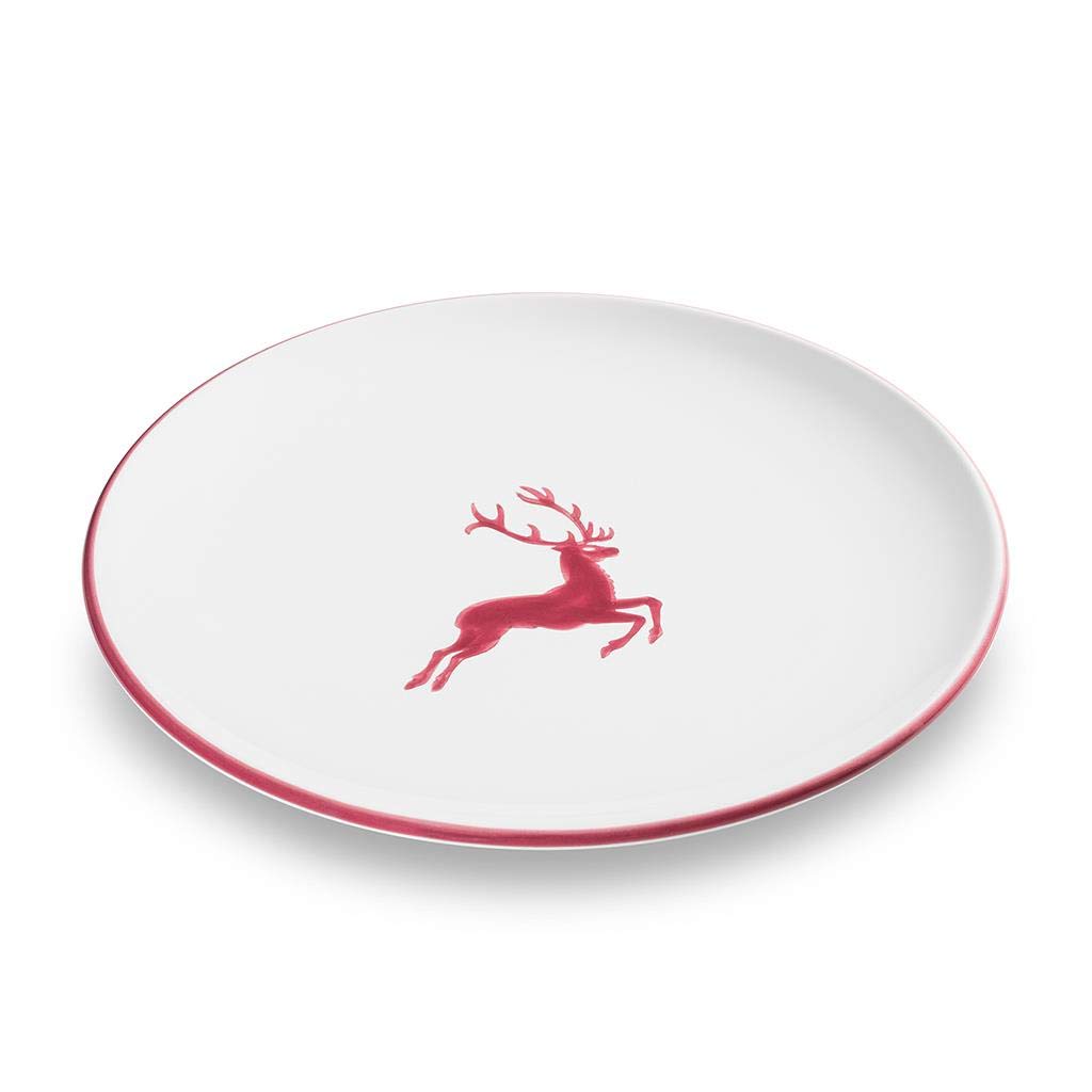 gmundner-keramik-speiseteller-25-cm-rubinroter-hirsch-handgemachte-keramik-aus-s image 4