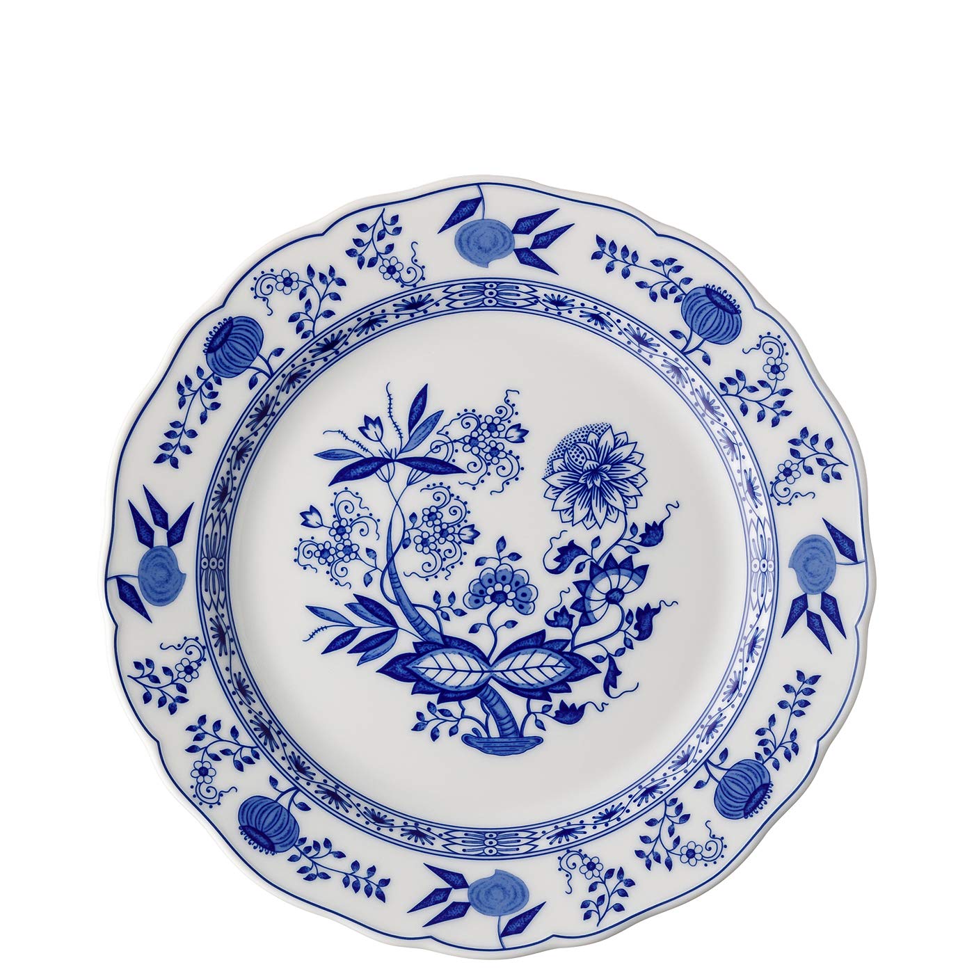 hutschenreuther-blau-zwiebelmuster-speiseteller-27-cm-mit-fahne image 1