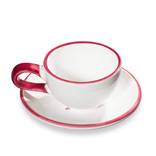 gmundner-keramik-mokkaset-bordeauxroter-hirsch-im-geschenkkarton-2-teilig image 7