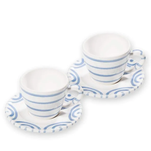 gmundner-keramik-espresso-f-r-2-gourmet-geschirrset-blaugeflammt image 1