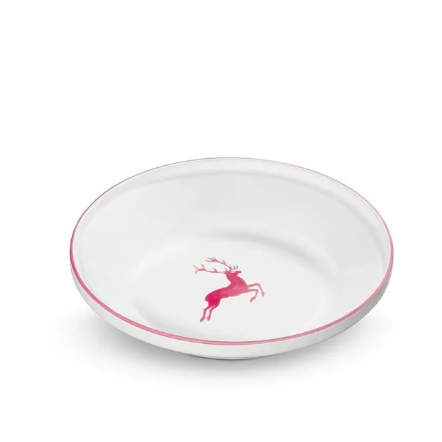 gmundner-keramik-reifsch-ssel-ohne-henkel-bordeauxroter-hirsch-28-cm-handgemacht image 1