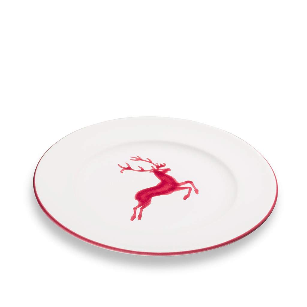 gmundner-keramik-dessertteller-gourmet-18-cm-bordeauxroter-hirsch image 1