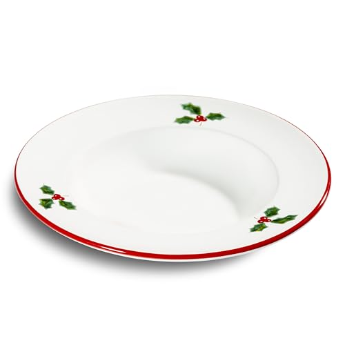 gmundner-keramik-winterbeere-rubinroter-rand-suppenteller-gourmet-24-cm-handgema image 3