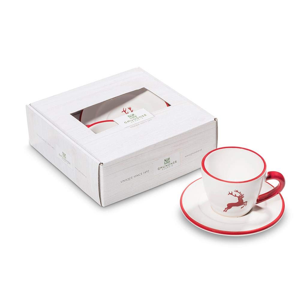 gmundner-keramik-espresso-for-you-gourmet-geschirrset-rubinroter-hirsch image 1