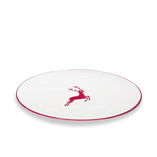 gmundner-keramik-platte-oval-bordeauxroter-hirsch-28-x-21-cm-handgemacht-in-ster image 3