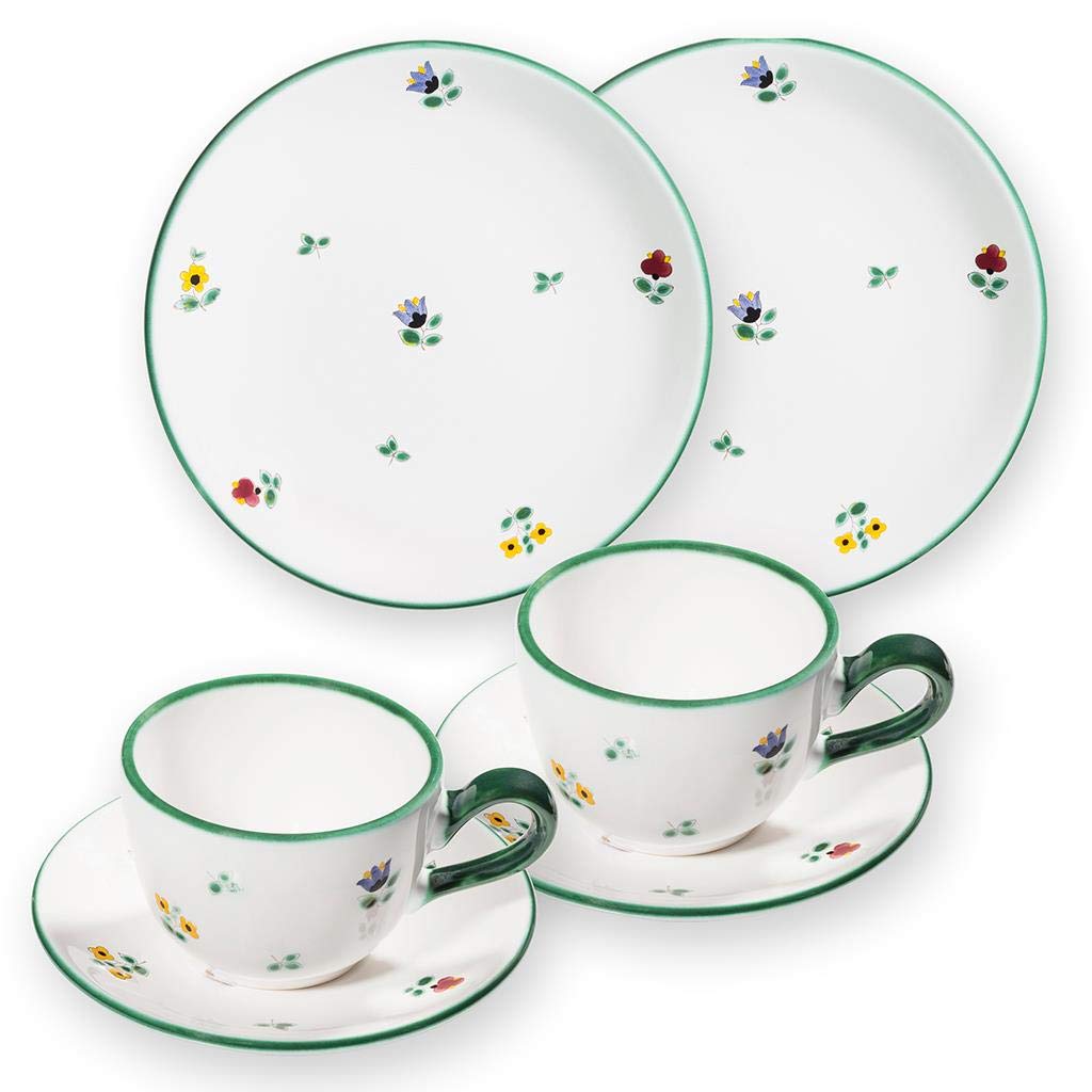gmundner-keramik-breakfast-for-two-classic-geschirrset-streublume-handgemacht-in image 1