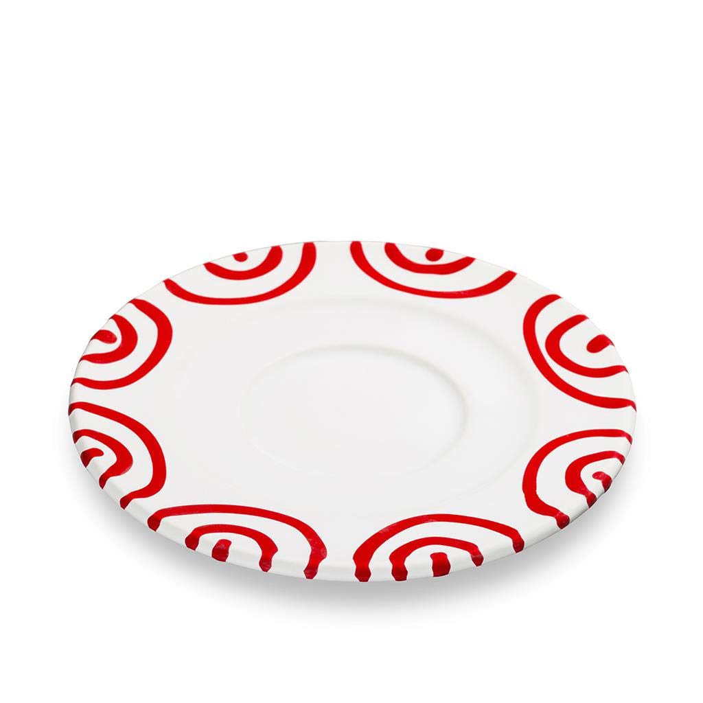 gmundner-keramik-unterteller-cappuccino-gourmet-14-cm-rotgeflammt image 1