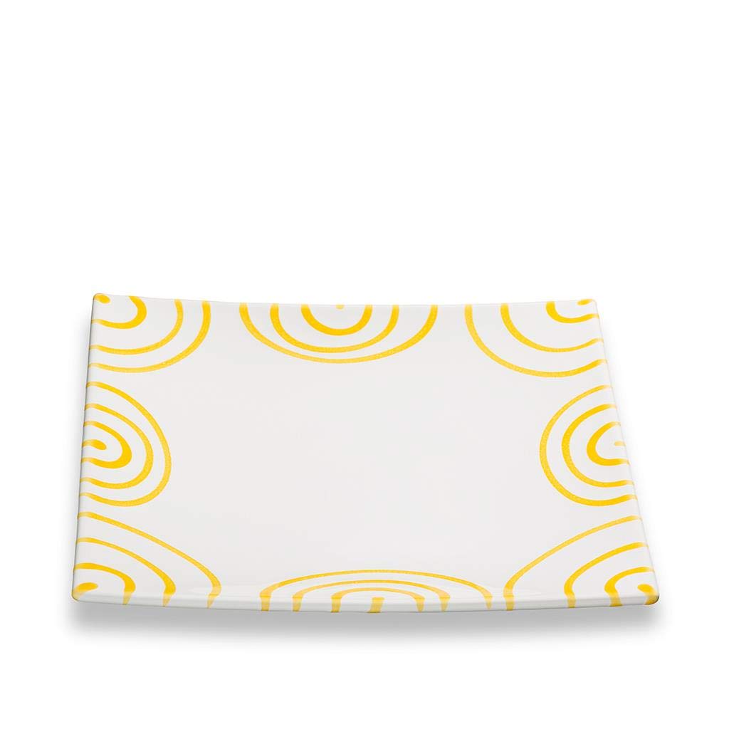 gmundner-keramik-dessertteller-20-cm-gelbgeflammt image 1