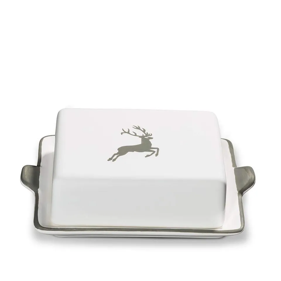 gmundner-keramik-grauer-hirsch-butterdose-20-5-x-14-5-x-5-7-cm image 1