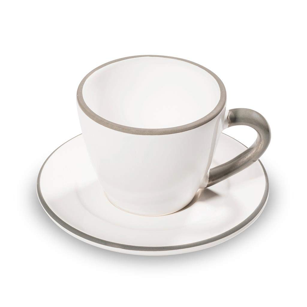 gmundner-keramik-espresso-for-you-gourmet-geschirrset-grauer-rand-2-teilig-espre image 2