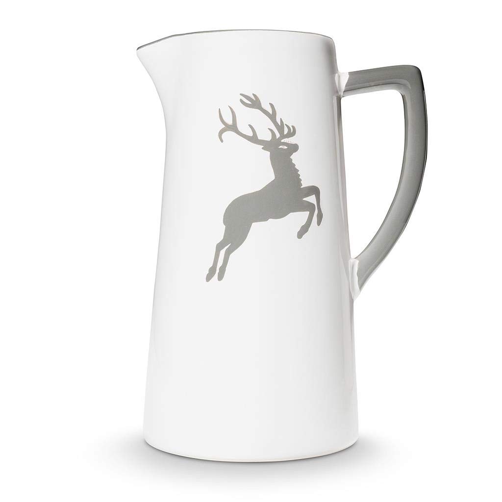 gmundner-keramik-grauer-hirsch-wasserkrug-1-2-liter-handgemacht-in-sterreich image 2