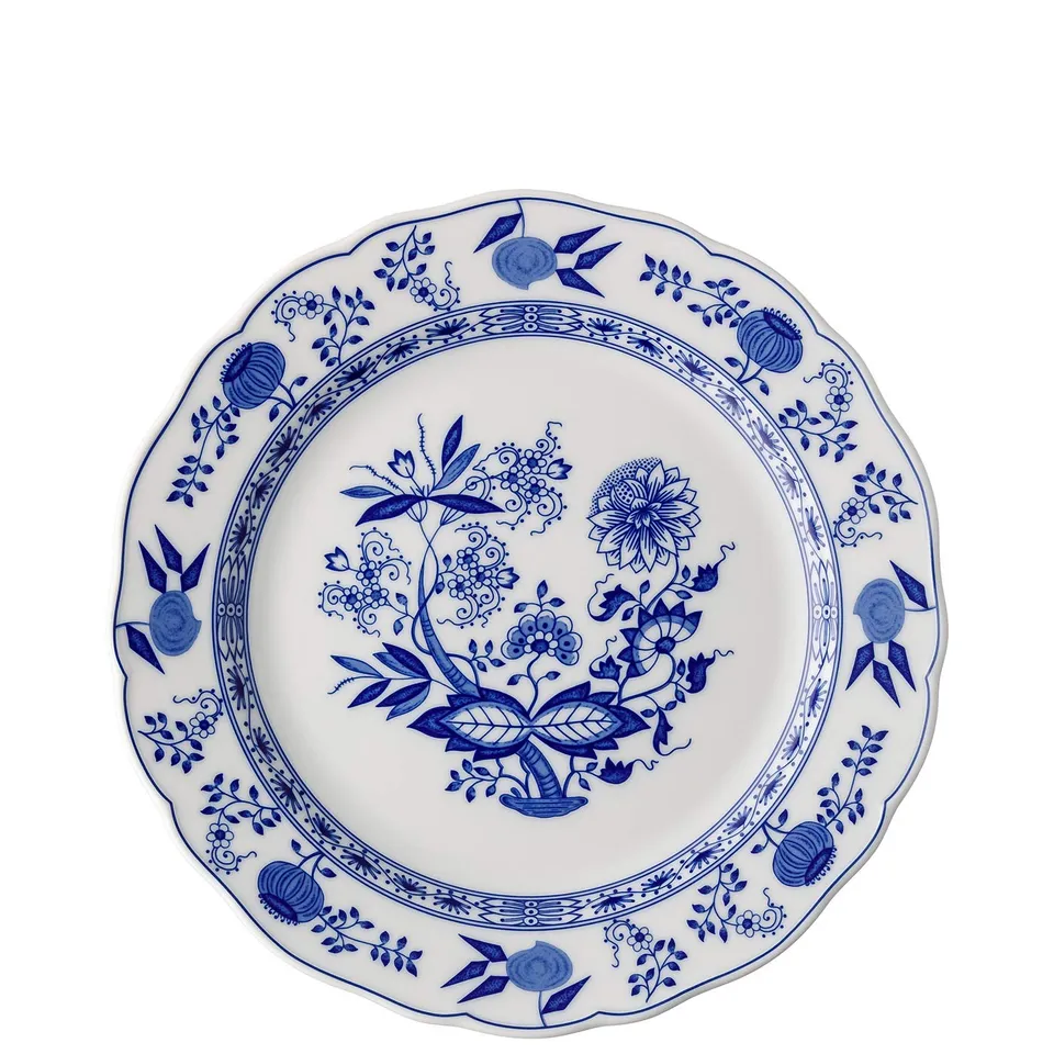 hutschenreuther-blau-zwiebelmuster-speiseteller-27-cm-mit-fahne image 1