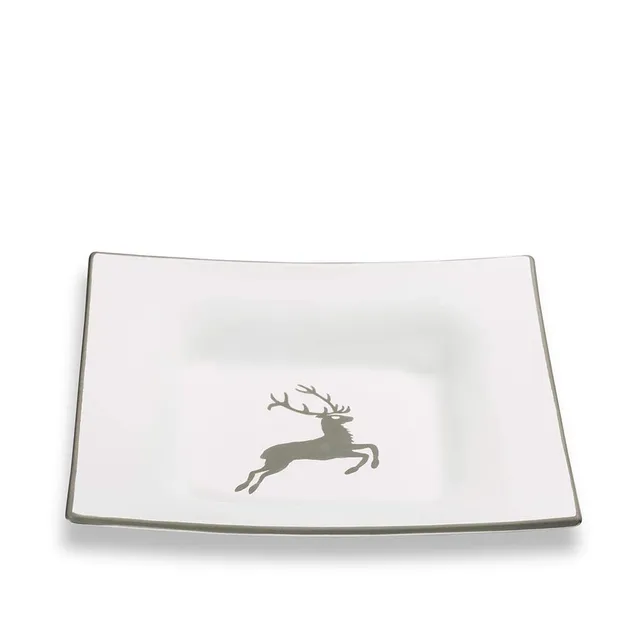 gmundner-keramik-suppenteller-grauer-hirsch-20-x-20-x-4-2-cm-handgemacht-in-ster image 1
