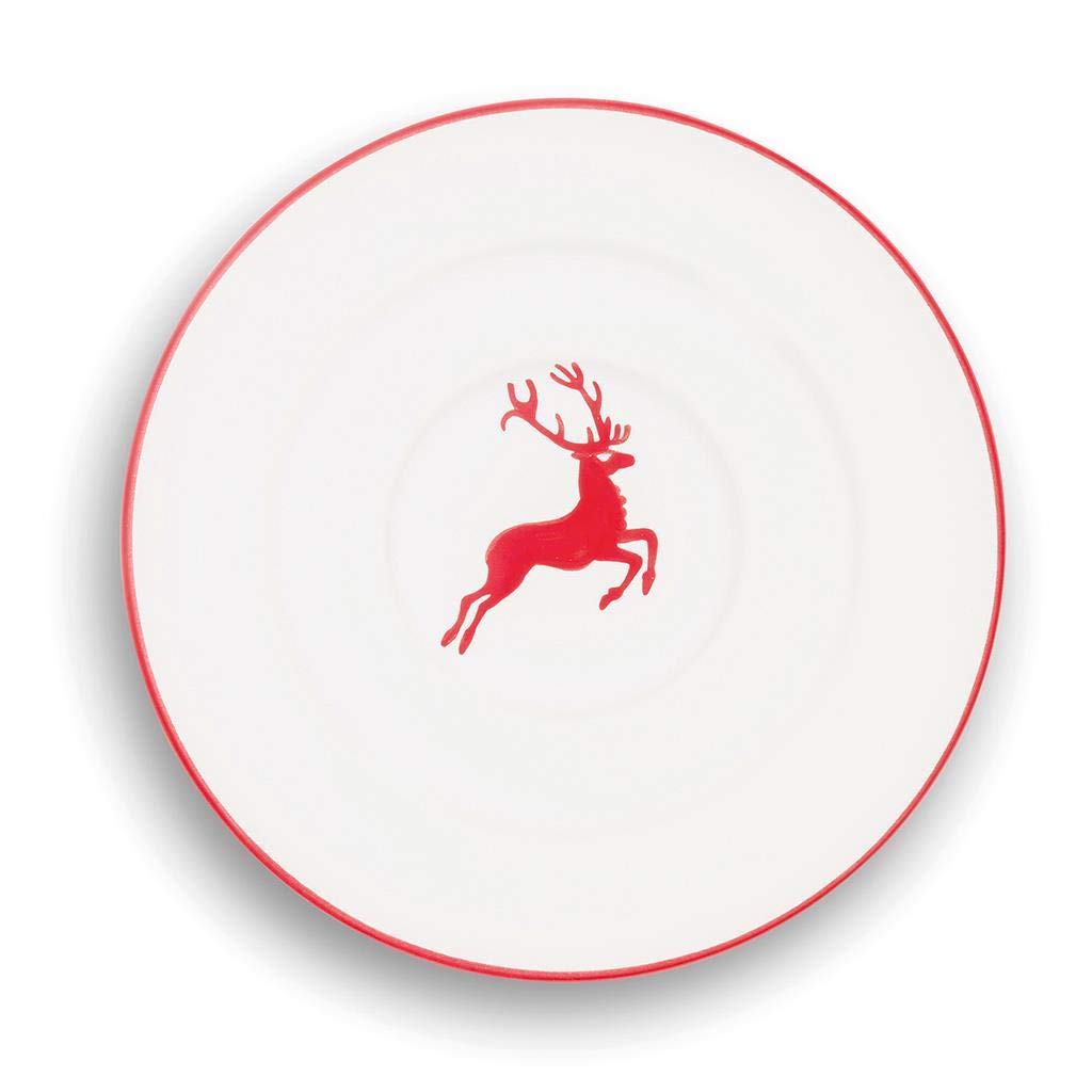 gmundner-keramik-unterteller-espresso-gourmet-11-cm-rubinroter-hirsch-handgemach image 2