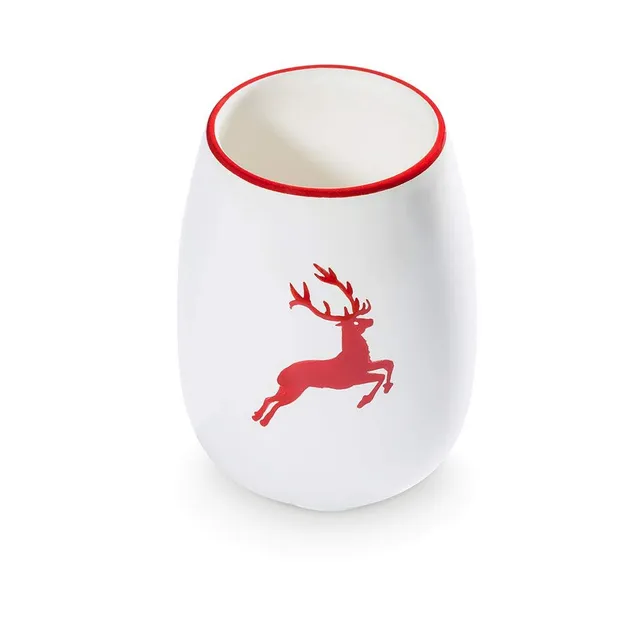 gmundner-keramik-rubinroter-hirsch-vase-11-cm image 1