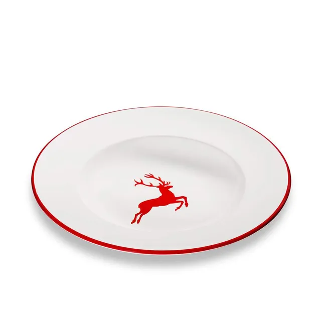 gmundner-keramik-pastateller-gourmet-29-cm-rubinroter-hirsch image 1