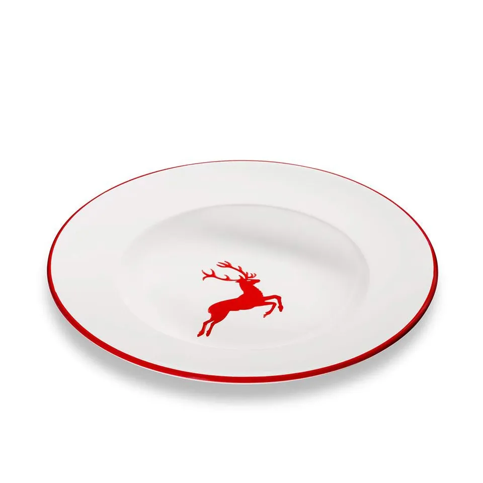 gmundner-keramik-pastateller-gourmet-29-cm-rubinroter-hirsch image 1