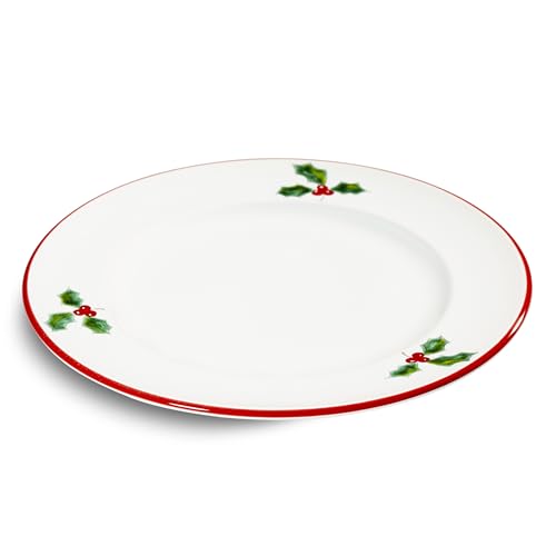 gmundner-keramik-winterbeere-rubinroter-rand-speiseteller-gourmet-27-cm-handgema image 3