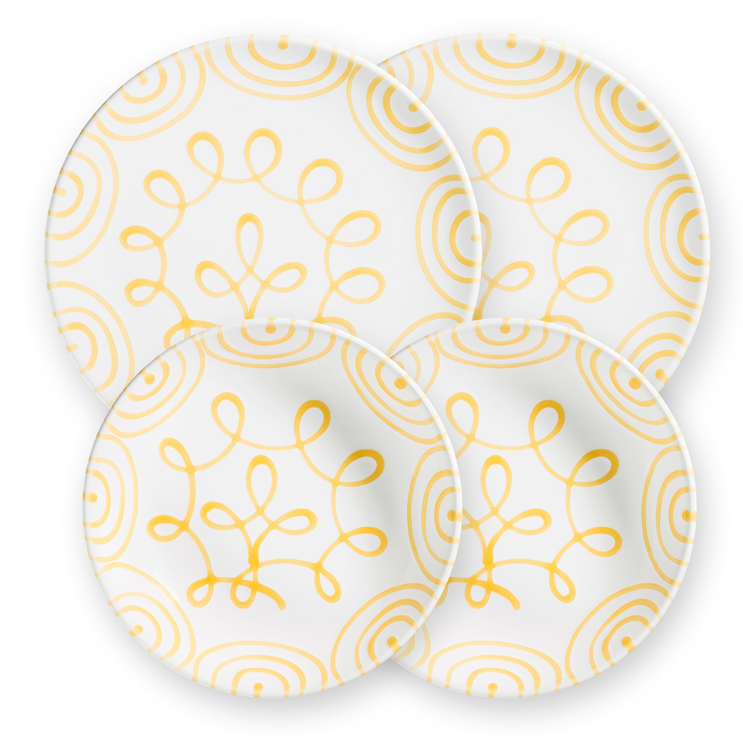 gmundner-keramik-geschirrset-dinner-f-r-2-cup-gelbgeflammt-handgemacht-in-sterre image 1