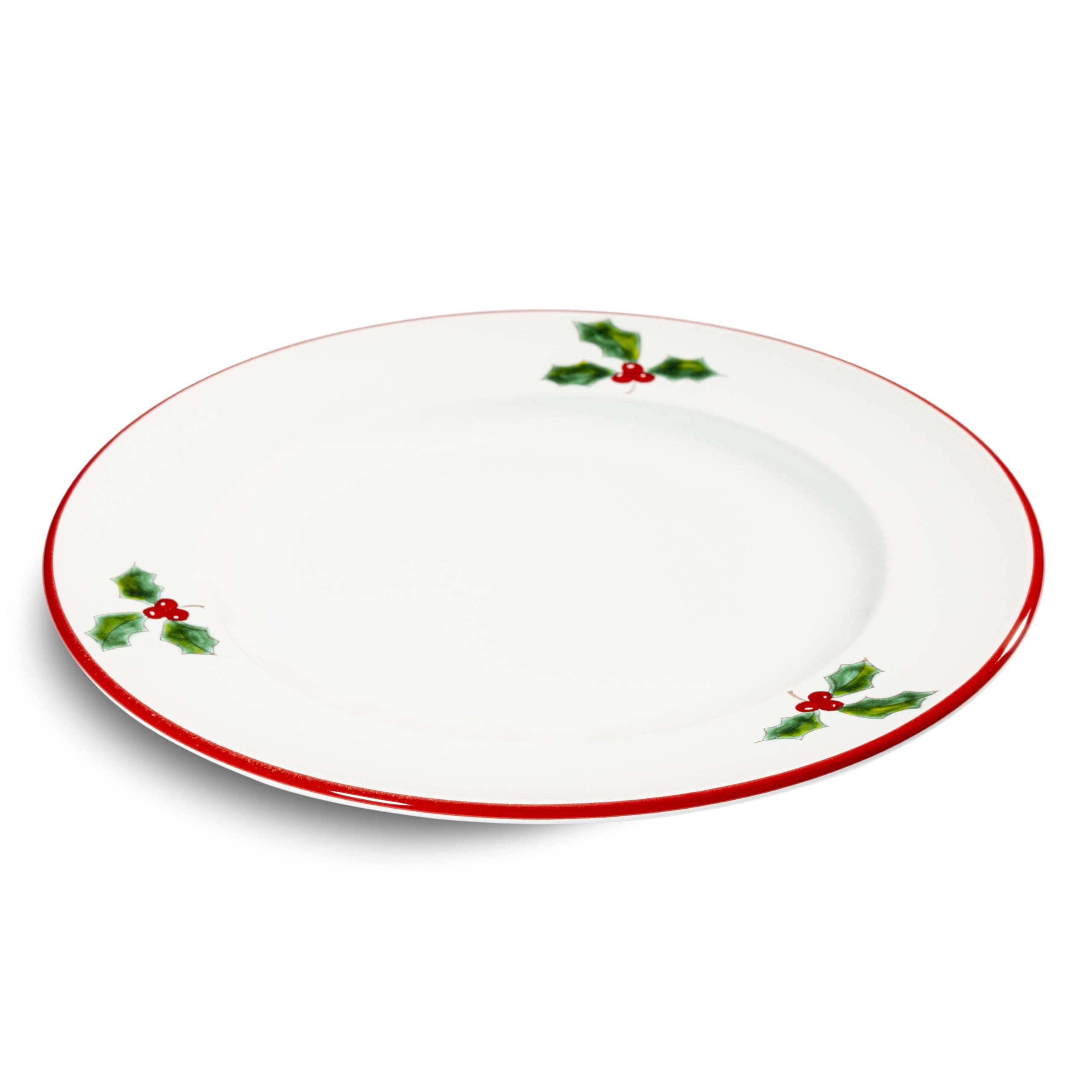 gmundner-keramik-winterbeere-rubinroter-rand-speiseteller-gourmet-27-cm-handgema image 1
