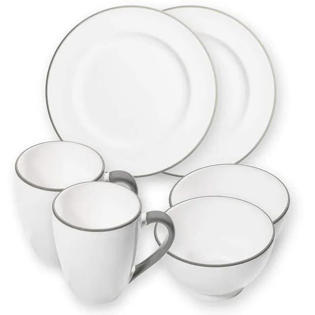 gmundner-keramik-h-ttenfr-hst-ck-gourmet-f-r-2-geschirrset-6-teilig-grauer-rand image 1