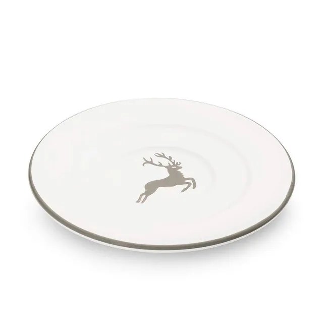 gmundner-keramik-grauer-hirsch-unterteller-kaffee-gourmet-16-cm-handgemacht-in-s image 1