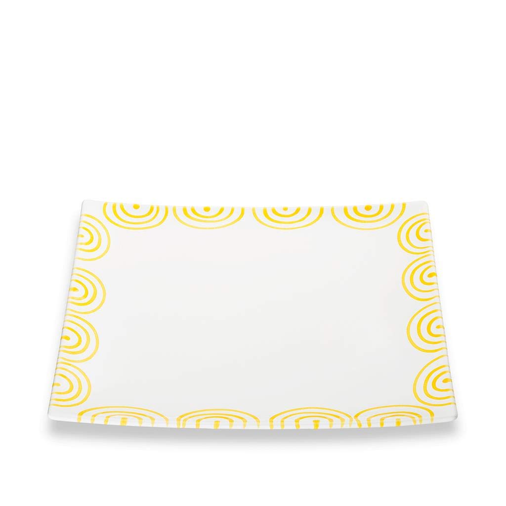 gmundner-keramik-platzteller-eckig-gelbgeflammt-31-x-31-cm image 1