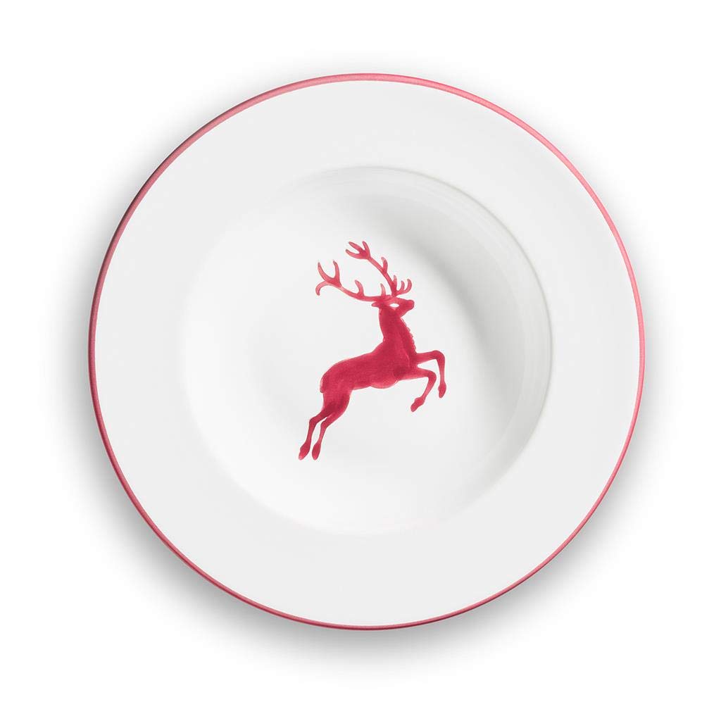 gmundner-keramik-suppenteller-gourmet-24-cm-bordeauxroter-hirsch image 2