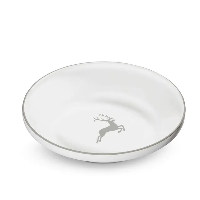 gmundner-keramik-grauer-hirsch-reifsch-ssel-ohne-henkel-32-cm image 1