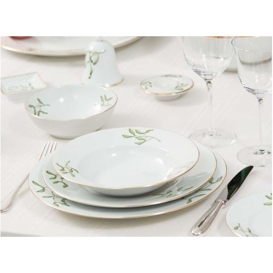 augarten-speiseteller-schubert-25-cm-weihnachtsdekor-mit-mistelzweigen-und-goldr image 2