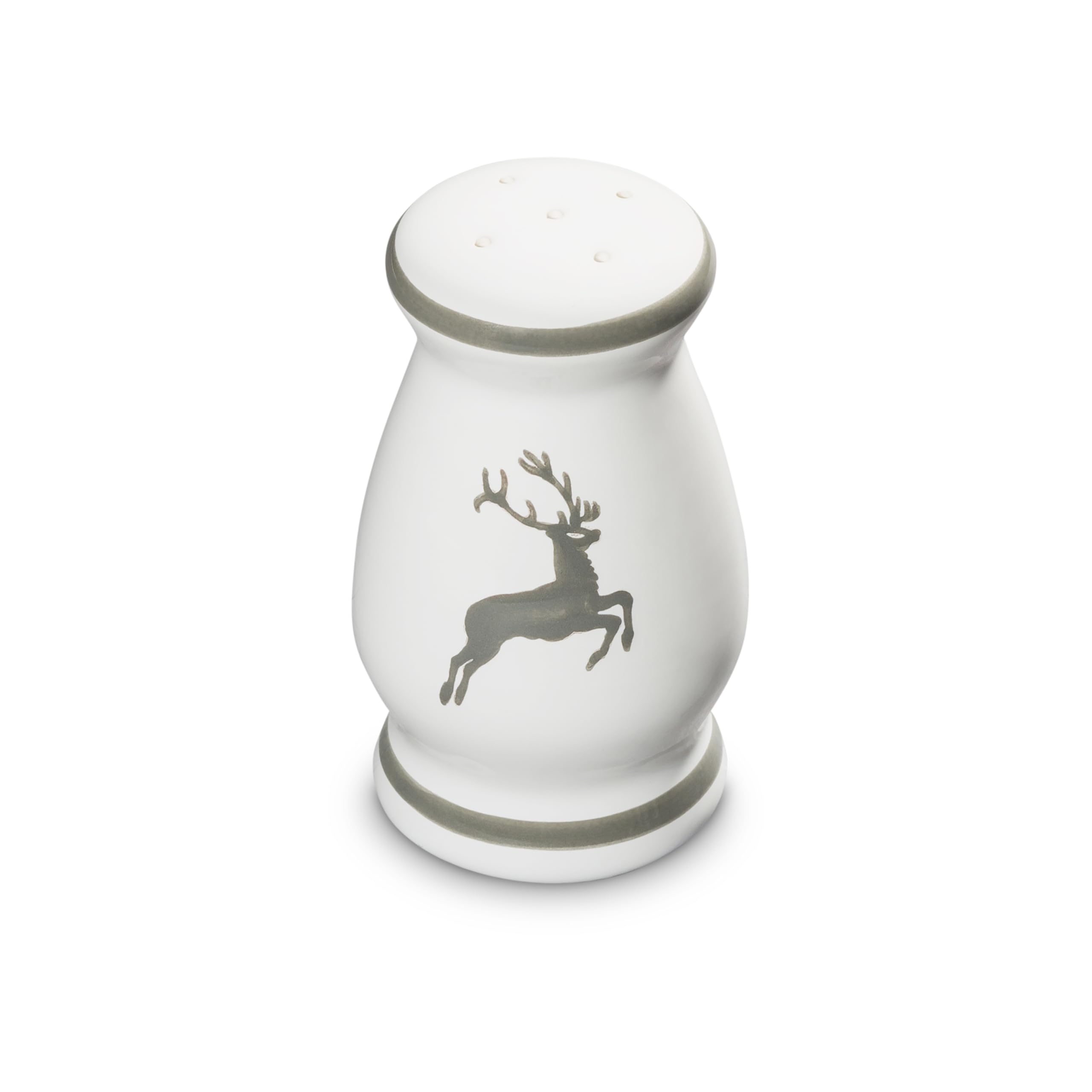 gmundner-keramik-salzstreuer-bauchig-5-3-cm-grauer-hirsch image 1