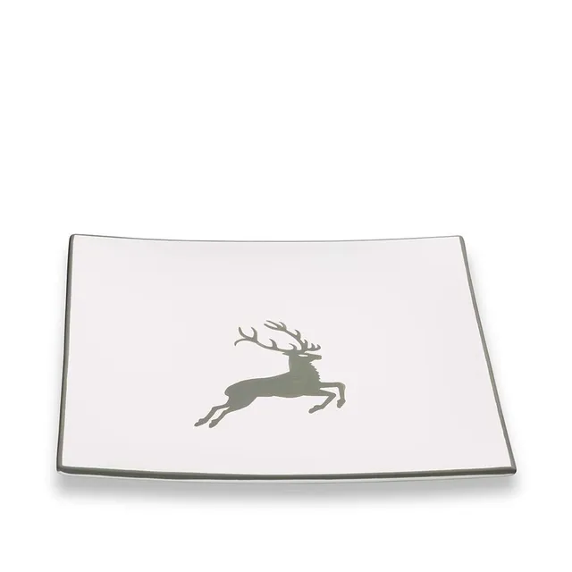 gmundner-keramik-dessertteller-grauer-hirsch-20-x-20-x-2-6-cm-handgemacht-in-ste image 1
