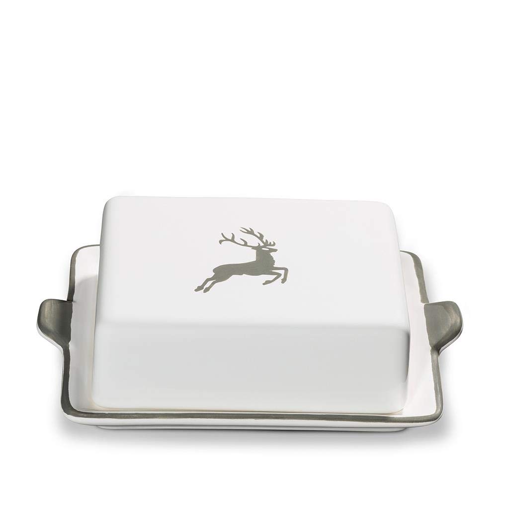 gmundner-keramik-grauer-hirsch-butterdose-20-5-x-14-5-x-5-7-cm image 1