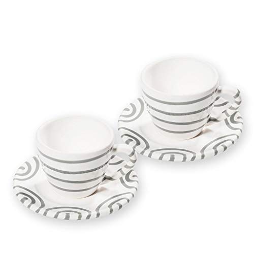 gmundner-keramik-espresso-f-r-2-gourmet-geschirrset-4-teilig-graugeflammt image 2