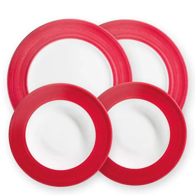 gmundner-keramik-dinner-for-two-gourmet-geschirrset-variation-bordeauxrot-4-teil image 1