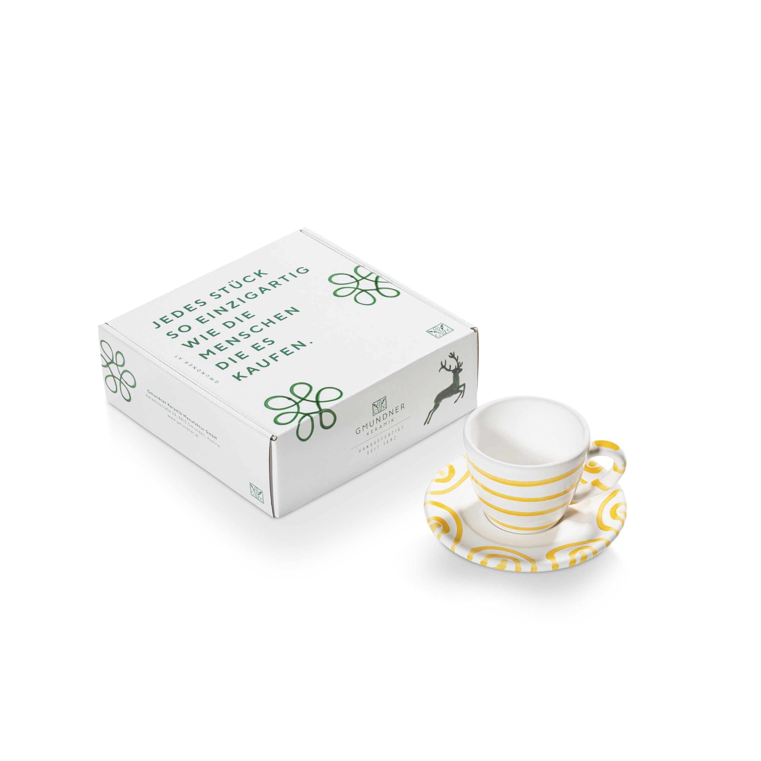 gmundner-keramik-manufaktur-espresso-for-you-gourmet-set-gelbgeflammt-handgefert image 1