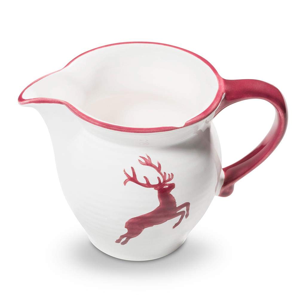 gmundner-keramik-milchgie-er-glatt-bordeauxroter-hirsch-0-3-liter-handgemacht-in image 1