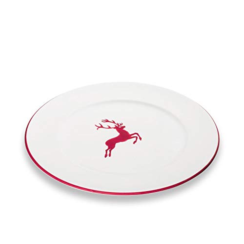 gmundner-keramik-speiseteller-gourmet-29-cm-bordeauxroter-hirsch image 6