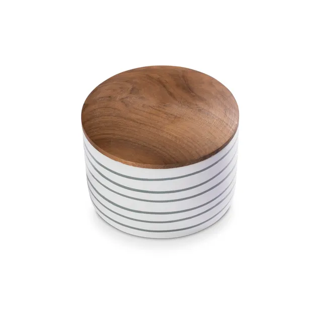 gmundner-keramik-graugeflammt-vorratsdose-mit-holzdeckel-h-9-cm image 1