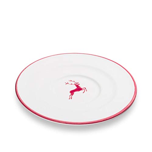 gmundner-keramik-unterteller-cappuccino-14-cm-bordeauxroter-hirsch image 3